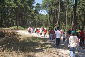 Momento de la marcha hacia el Monasterio de Yuste.